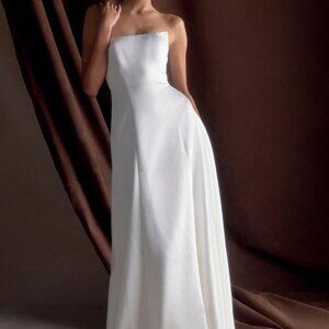 MESHKI Rosella Satin White Dress